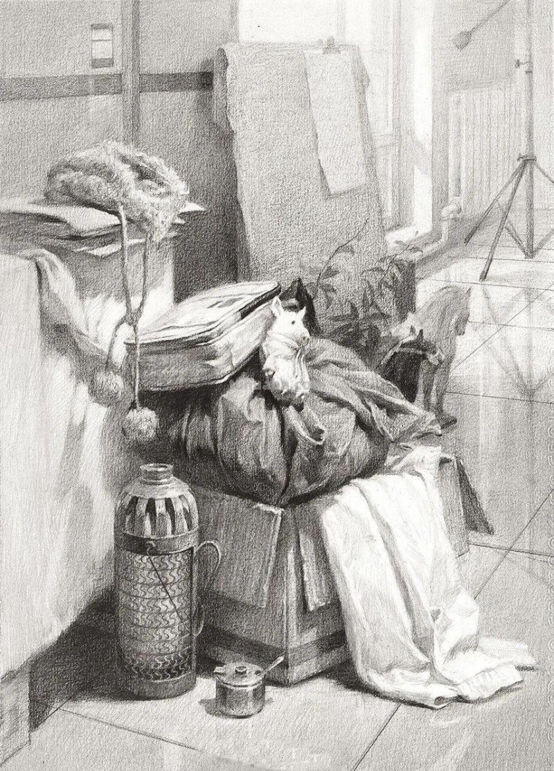八开素描场景创作原画1:1高清复制作品欣赏（建议收藏）