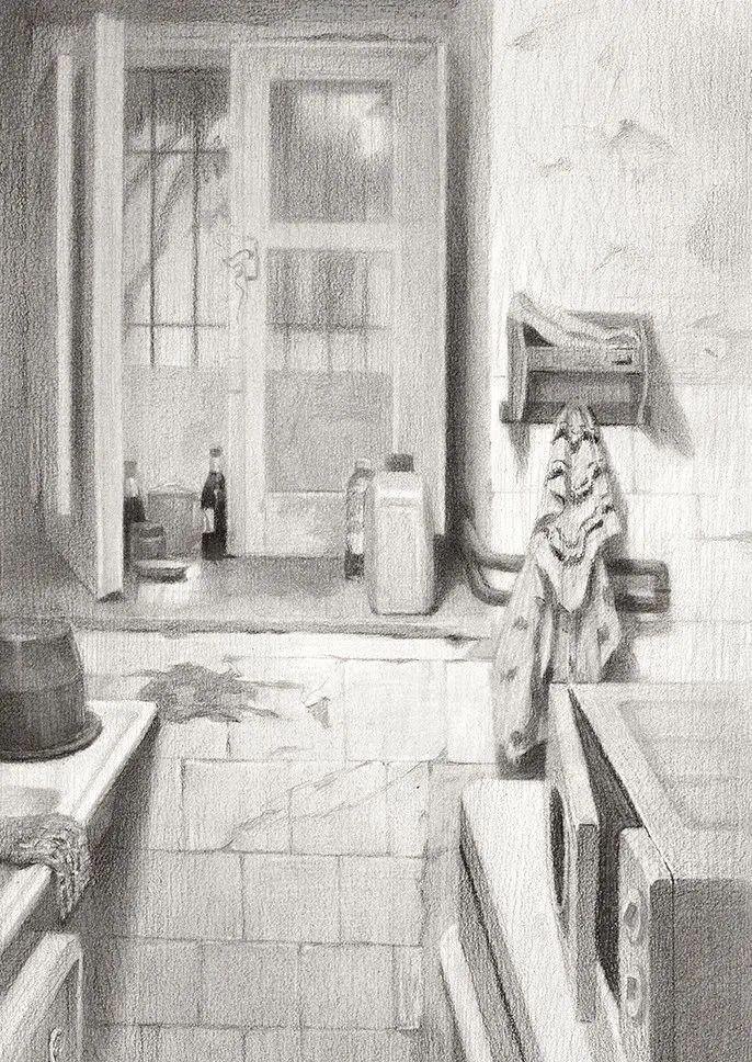 八开素描场景创作原画1:1高清复制作品欣赏（建议收藏）