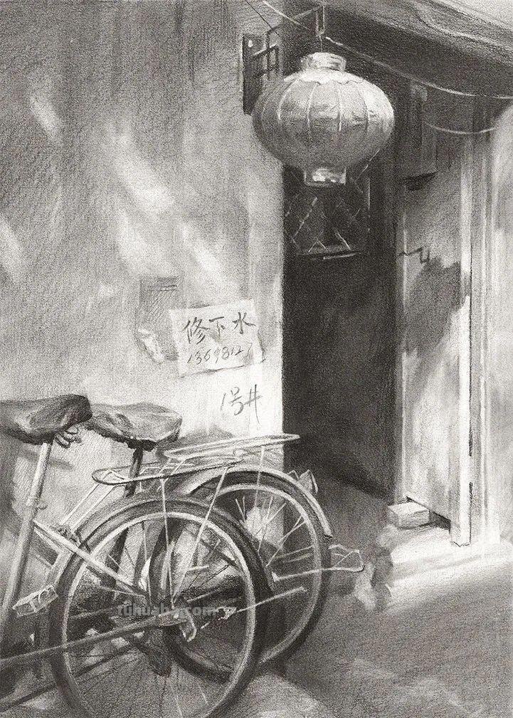八开素描场景创作原画1:1高清复制作品欣赏（建议收藏）
