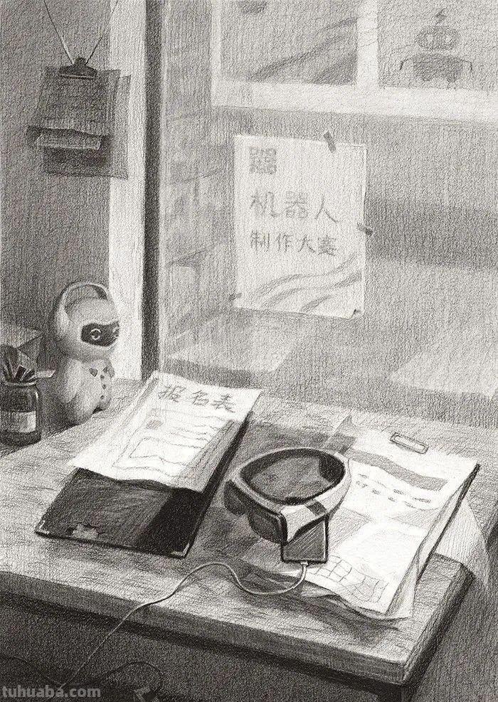 八开素描场景创作原画1:1高清复制作品欣赏（建议收藏）