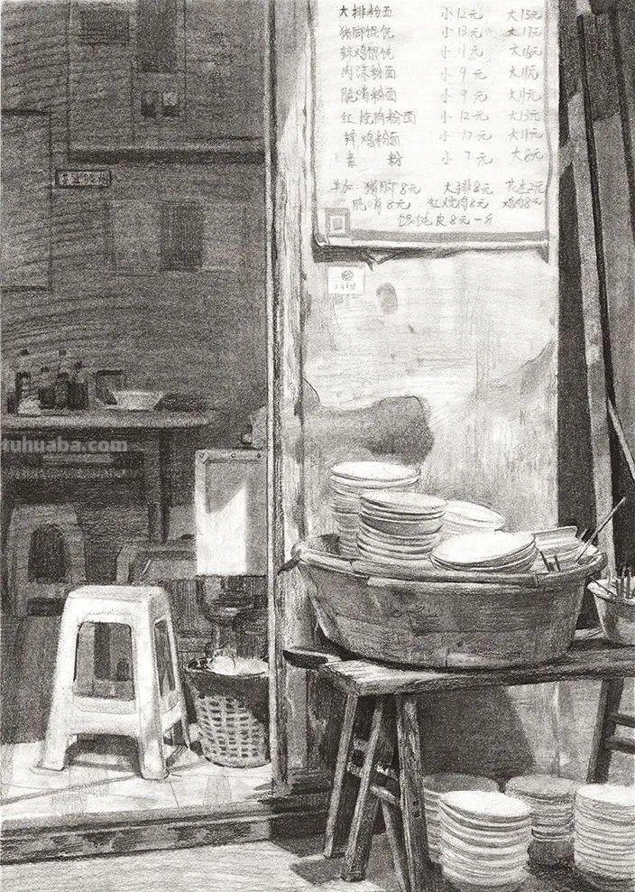 八开素描场景创作原画1:1高清复制作品欣赏（建议收藏）