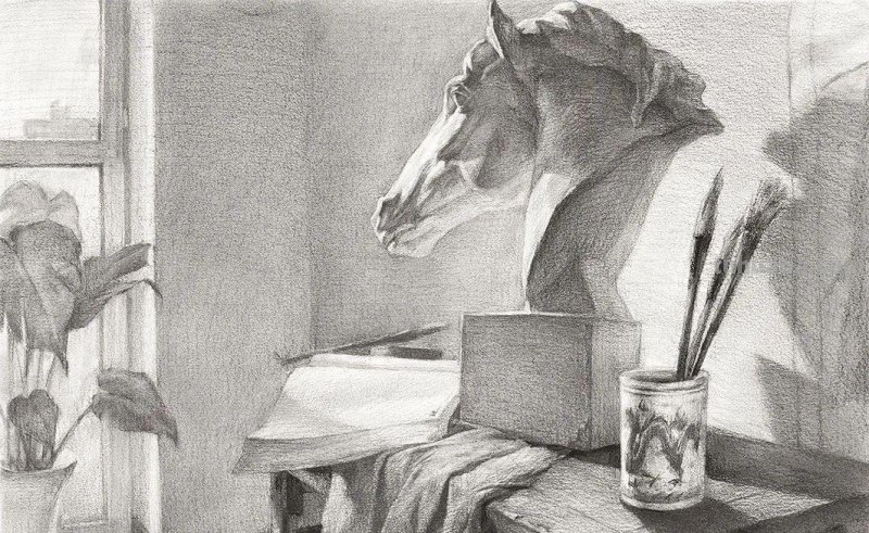 八开素描场景创作原画1:1高清复制作品欣赏（建议收藏）