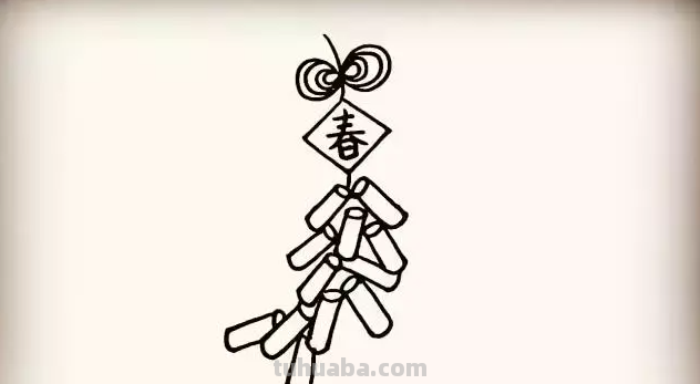 如何画鞭炮 简笔画