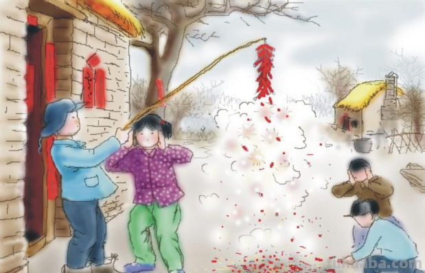 如何画鞭炮 简笔画