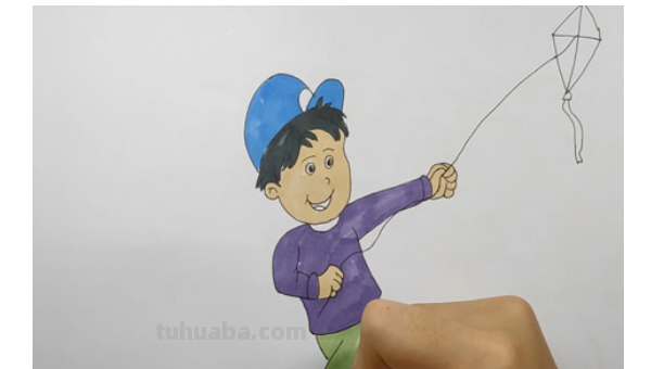 放风筝怎么画简笔画