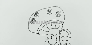 怎么画蘑菇简笔画