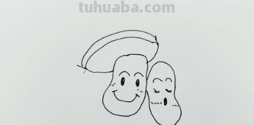 怎么画蘑菇简笔画
