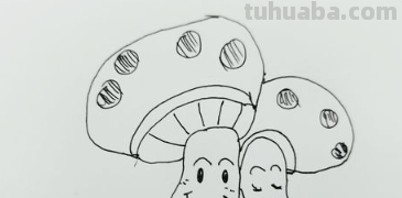 怎么画蘑菇简笔画