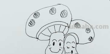 怎么画蘑菇简笔画