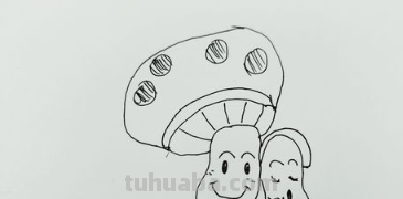 怎么画蘑菇简笔画