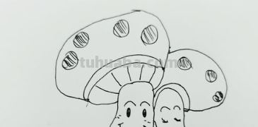 怎么画蘑菇简笔画