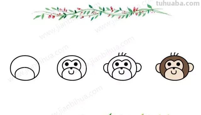 「育儿简笔画」10组简单易学的动物头像简笔画，值得收藏！