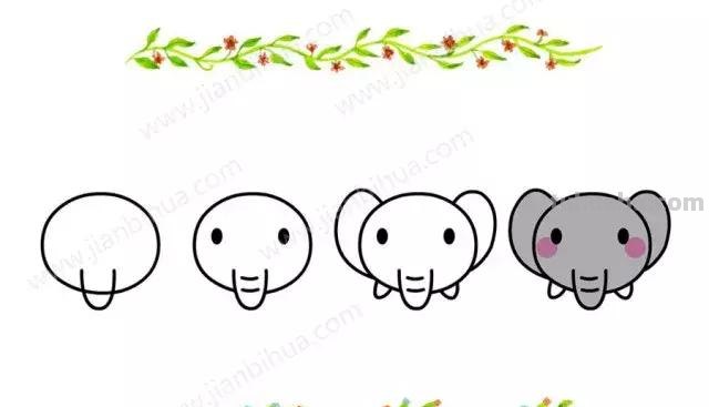 「育儿简笔画」10组简单易学的动物头像简笔画，值得收藏！