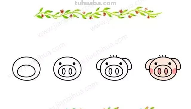 「育儿简笔画」10组简单易学的动物头像简笔画，值得收藏！