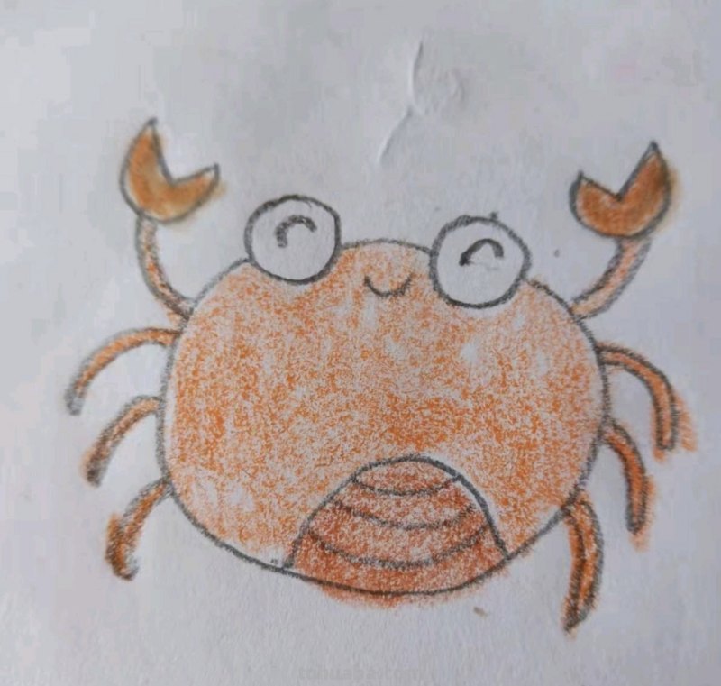 素描彩铅螃蟹怎么画 用铅笔写出二年级画螃蟹的样子？