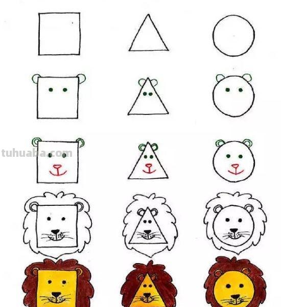用图形画出小动物的简笔画（22款），真有趣！孩子一定喜欢