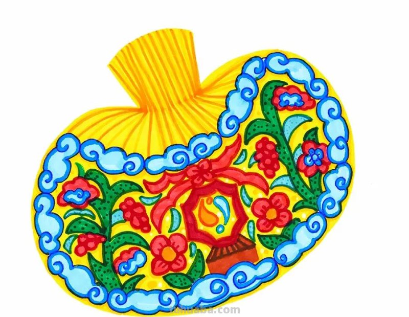 儿童画教程｜走进中国服装配饰《幽幽荷包香》