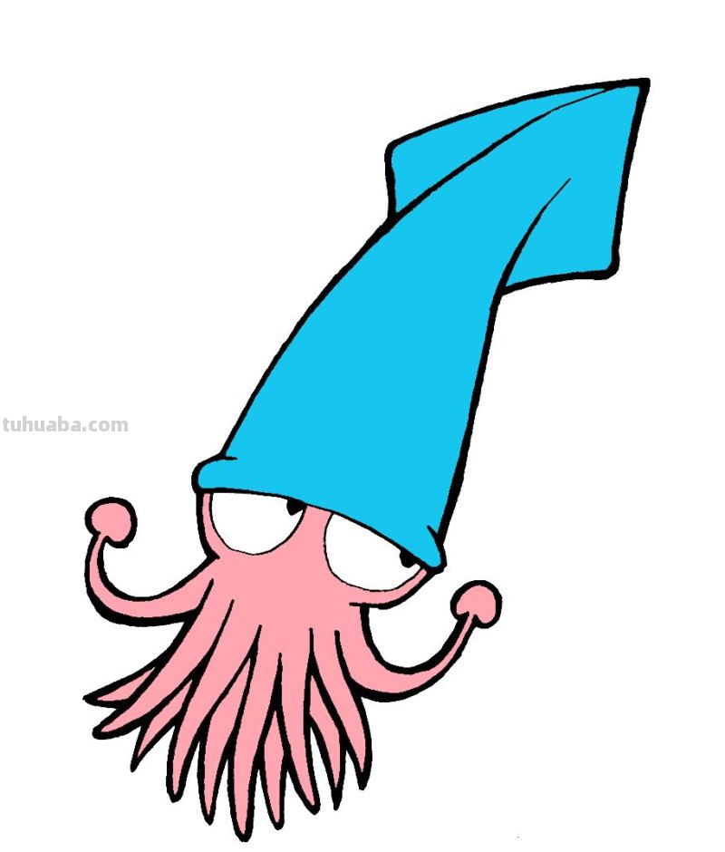 乌贼的简笔画是什么颜色 乌贼的简笔画是什么颜色