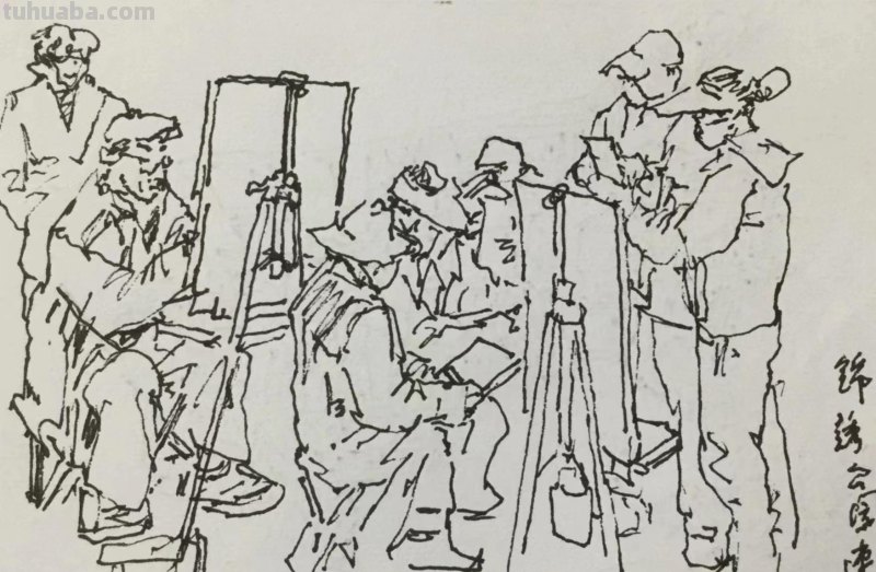 《长春伊通河•园林采风》-郑仁安速写作品欣赏