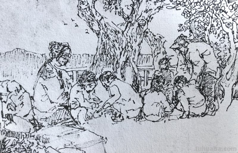 《长春伊通河•园林采风》-郑仁安速写作品欣赏