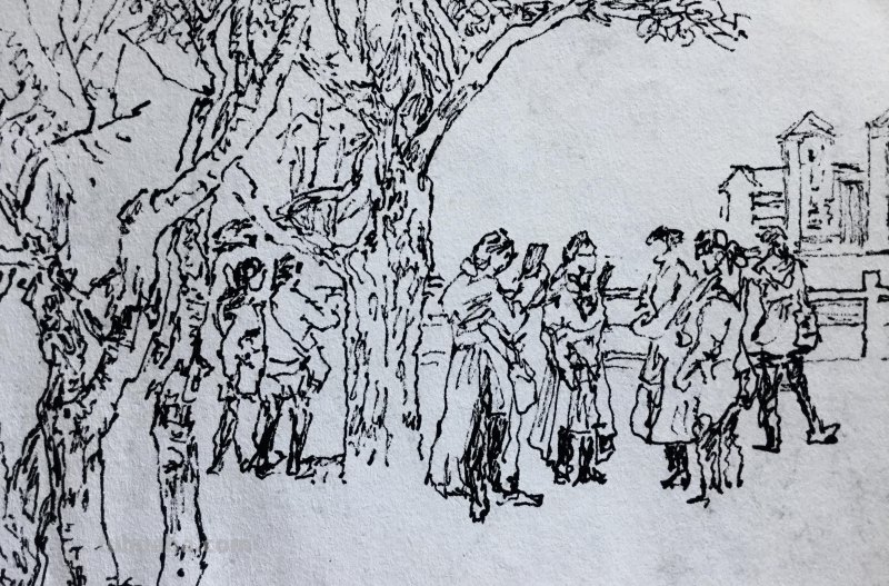 《长春伊通河•园林采风》-郑仁安速写作品欣赏