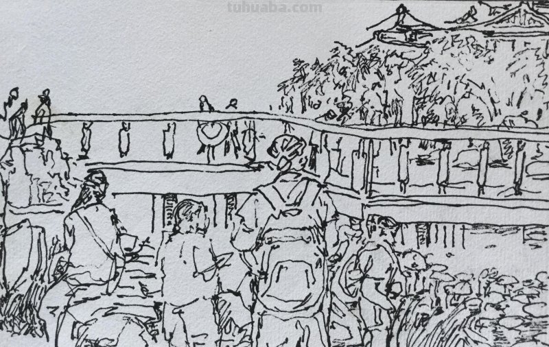 《长春伊通河•园林采风》-郑仁安速写作品欣赏