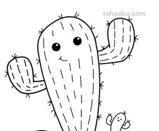 仙人掌怎么画简笔可爱