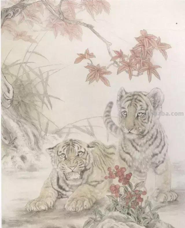 国画基础教程：工笔画虎技法及线描画谱