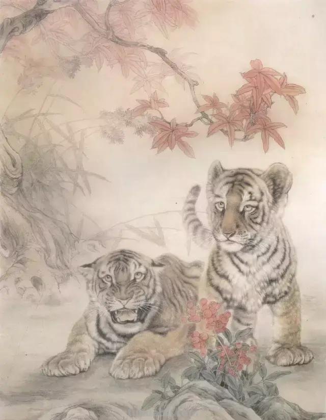 国画基础教程：工笔画虎技法及线描画谱