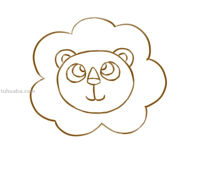 儿童画简笔画 简单几步画只可爱的小狮子! 儿童画简笔画 简单几步画只可爱的小狮子!