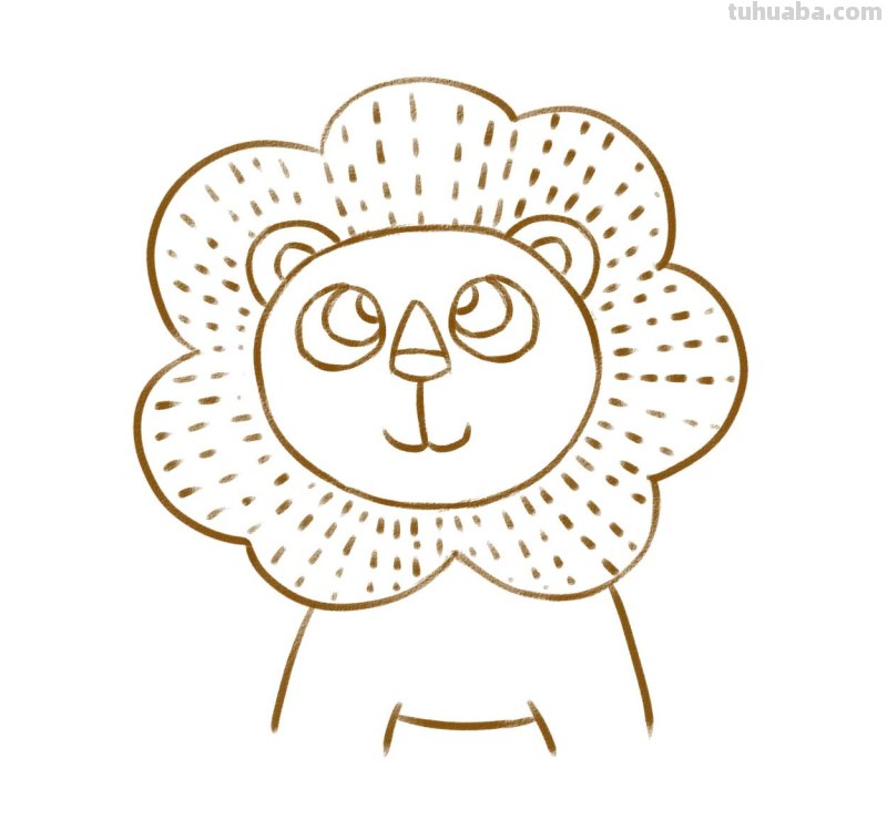 儿童画简笔画 简单几步画只可爱的小狮子! 儿童画简笔画 简单几步画只可爱的小狮子!