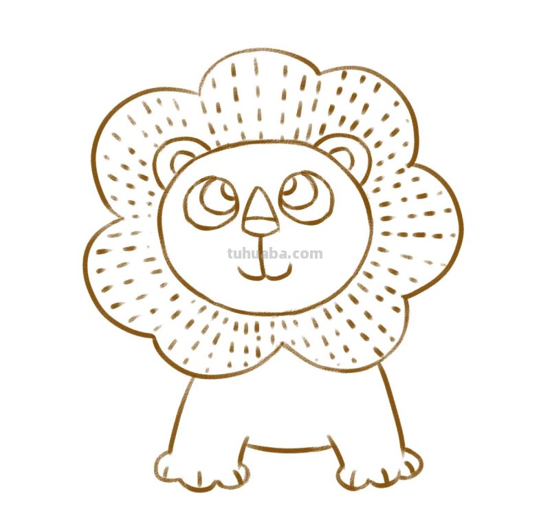 儿童画简笔画 简单几步画只可爱的小狮子! 儿童画简笔画 简单几步画只可爱的小狮子!