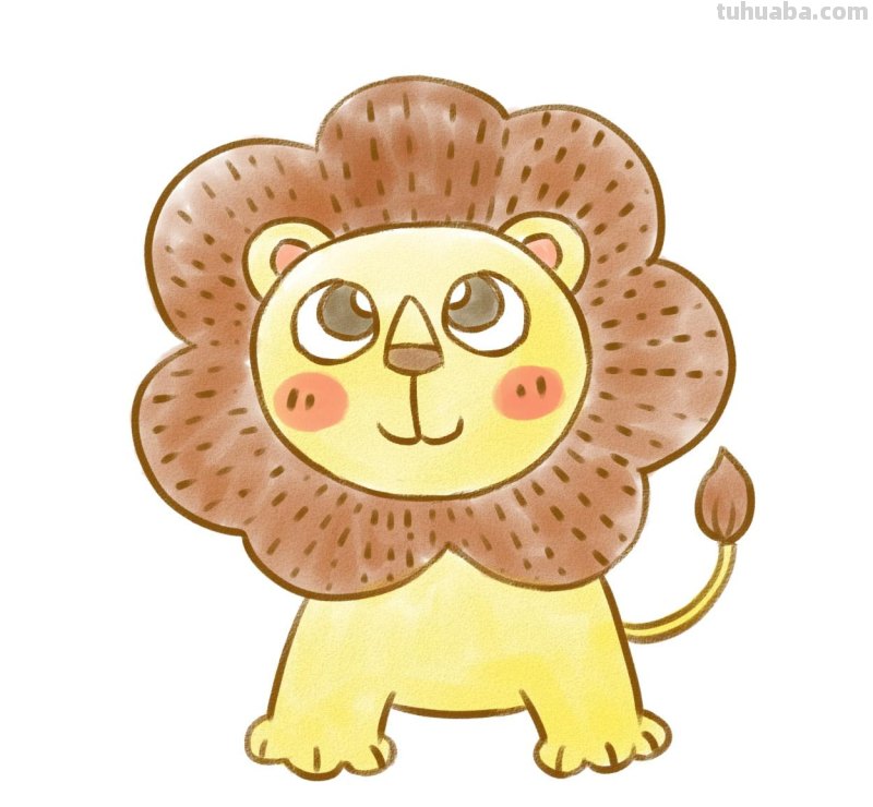 儿童画简笔画 简单几步画只可爱的小狮子! 儿童画简笔画 简单几步画只可爱的小狮子!
