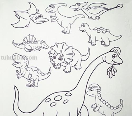 土豆姑娘的日记027-简笔画之森林里的动物朋友们3（蜗牛恐龙）