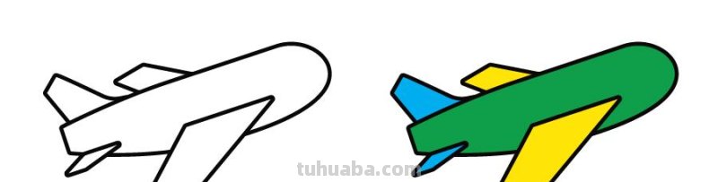 8款不同飞机的儿童简笔画素材，初学者，简单实用