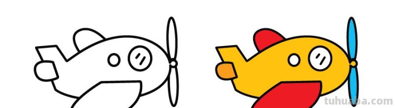 8款不同飞机的儿童简笔画素材，初学者，简单实用