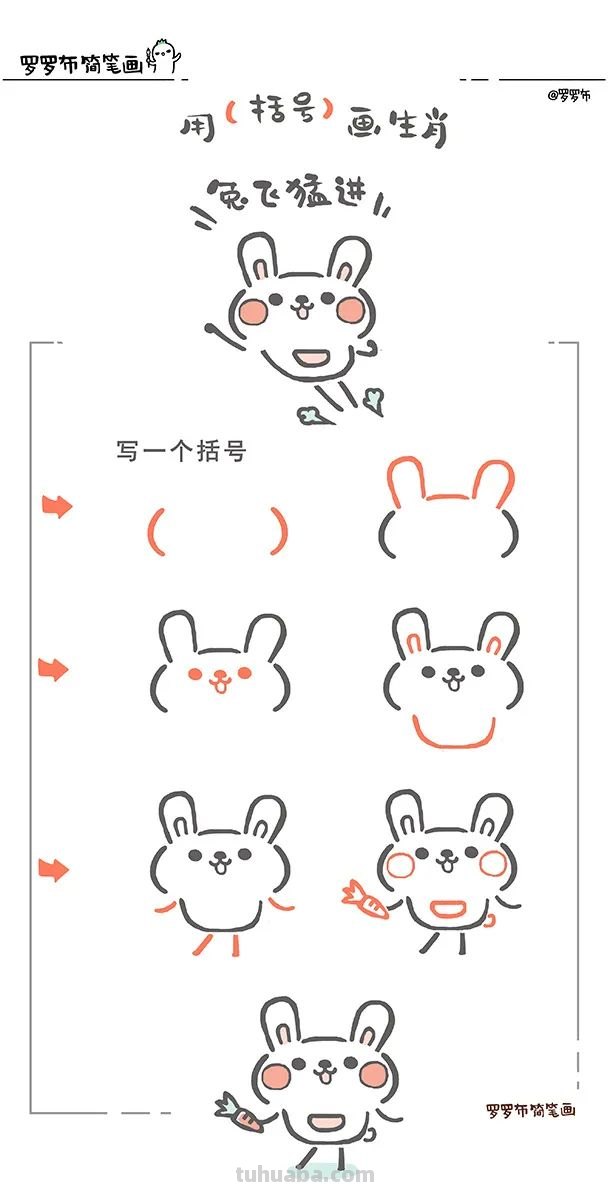 「绘画教程」敲可爱！用（括号）画十二生肖（动物教程）