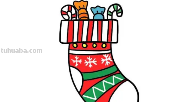 圣诞袜子怎么画