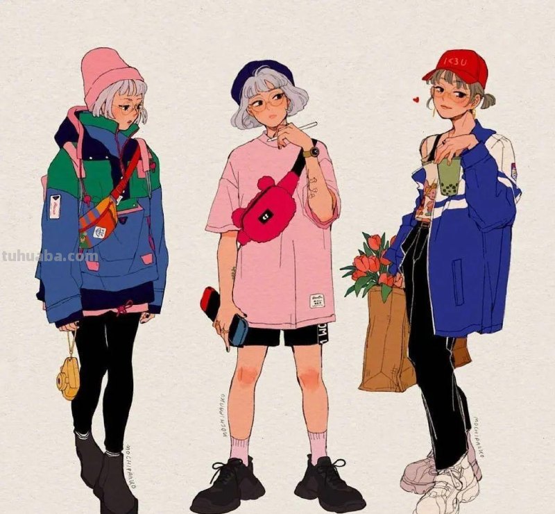「绘画参考」插画师 Liya 笔下46个人物角色的穿搭（服装参考）
