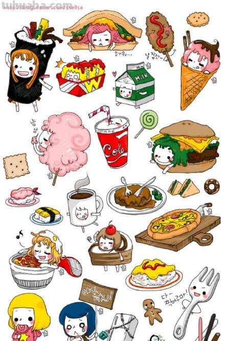 近200种美食简笔画手账，孩子让你画美食，你还只会画那一种？