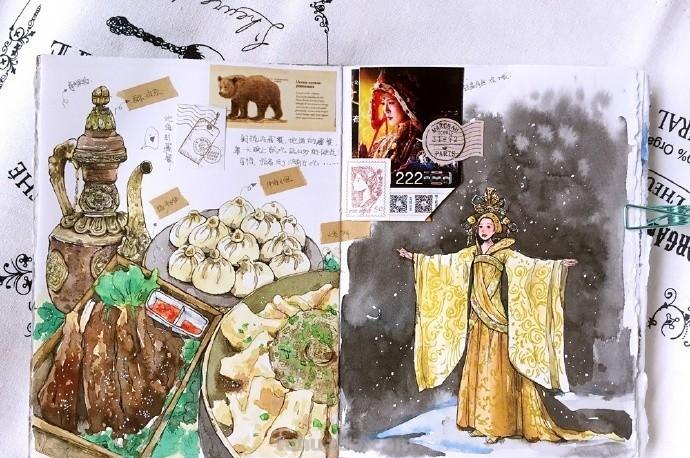 美丽的水彩手账,每一个小确幸,都值得记录,手账素材很丰富 美丽的水彩手账,每一个小确幸,都值得记录,手账素材很丰富