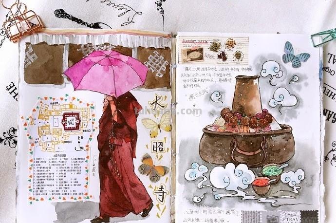 美丽的水彩手账,每一个小确幸,都值得记录,手账素材很丰富 美丽的水彩手账,每一个小确幸,都值得记录,手账素材很丰富