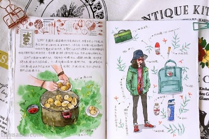 美丽的水彩手账,每一个小确幸,都值得记录,手账素材很丰富 美丽的水彩手账,每一个小确幸,都值得记录,手账素材很丰富