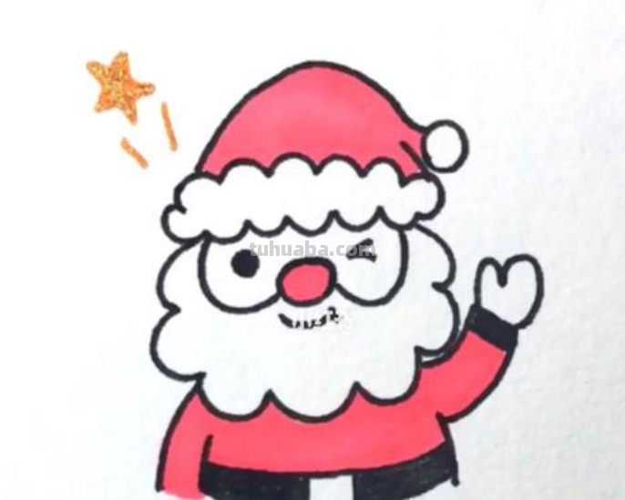 圣诞老人怎么画卡通版