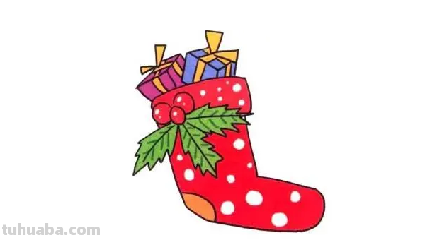 圣诞袜子怎么画