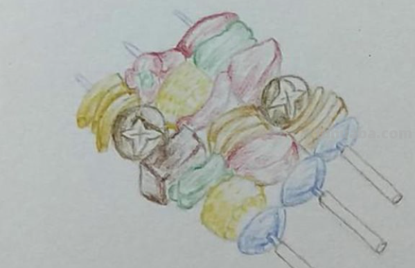 烧烤怎么画