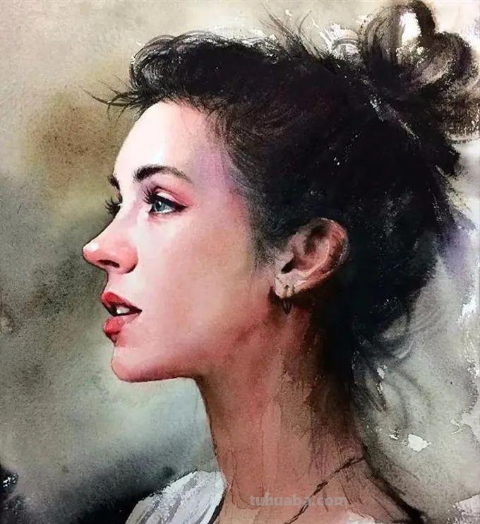 水彩人物也可以这么表现，太生动了