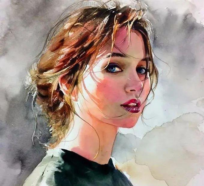 水彩人物也可以这么表现，太生动了