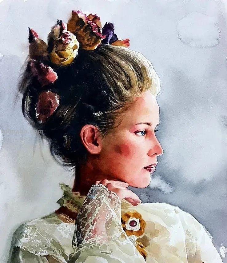 水彩人物也可以这么表现，太生动了