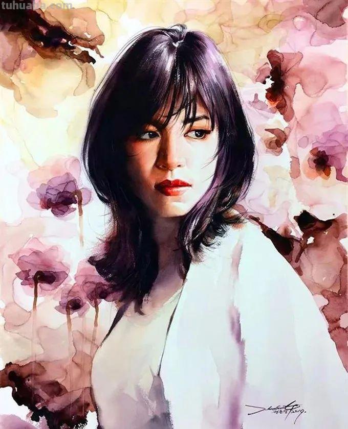 水彩人物也可以这么表现，太生动了